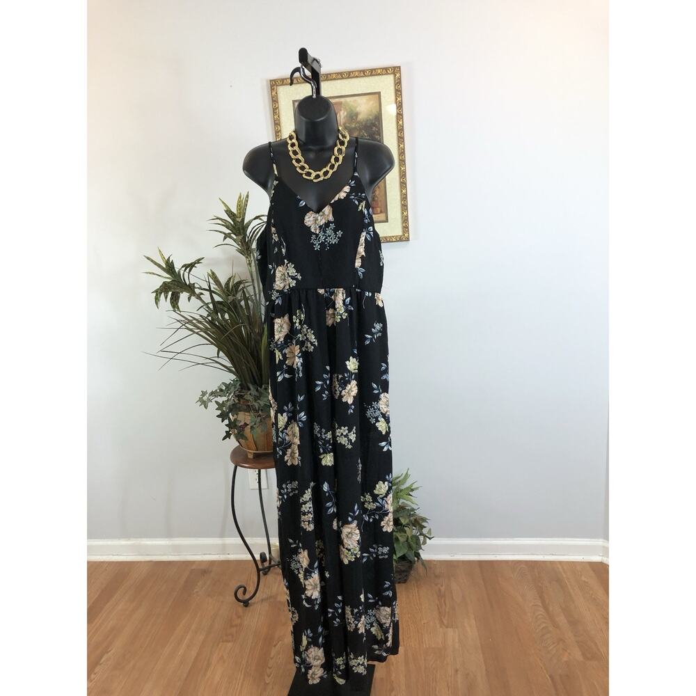 Xhilaration Summer Jumpsuit Large Sleeveless Adjustable Strap‎ Y2K Cottage Core